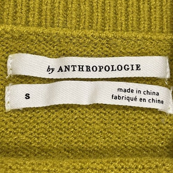 ANTHROPOLOGIE Sweater Sz Small $119‎ Soft Shelby Off Shoulder Mustard Yellow Top - Picture 4 of 12